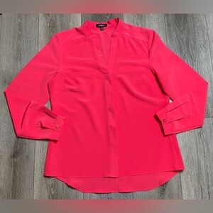 Women’s Elementz Business Casual Button Up Hot Barbie Pink Size Small